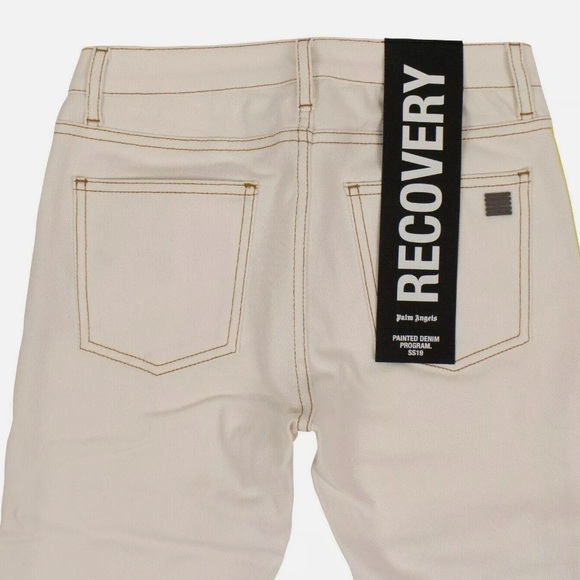 Palm Angels Striped Stretch Jeans 'White' size 26 - Picture 4 of 6